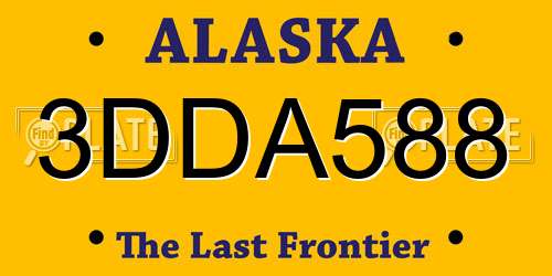 3DDA588 Alaska License Plate