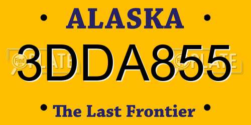 3DDA855 Alaska License Plate