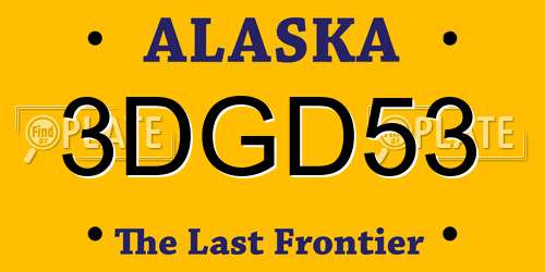 3DGD53 Alaska License Plate