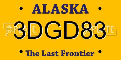 3DGD83 Alaska License Plate