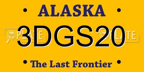 3DGS20 Alaska License Plate