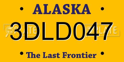 3DLD047 Alaska License Plate