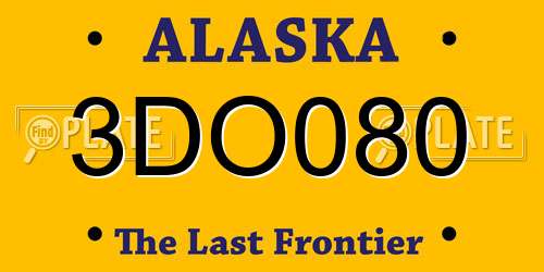3DO080 Alaska License Plate