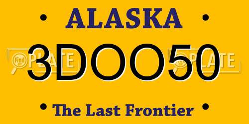 3DOO50 Alaska License Plate