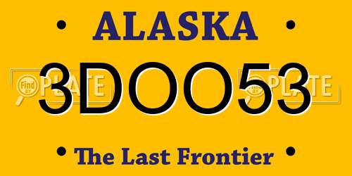 3DOO53 Alaska License Plate