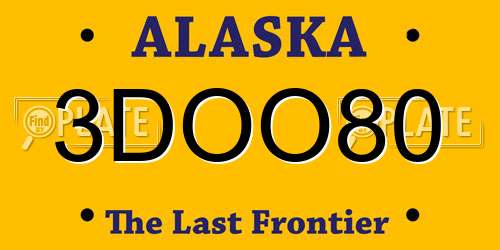 3DOO80 Alaska License Plate