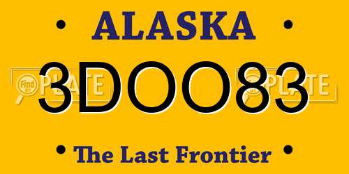 3DOO83 Alaska License Plate