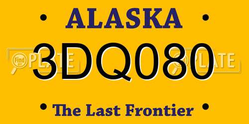 3DQ080 Alaska License Plate