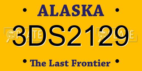 3DS2129 Alaska License Plate