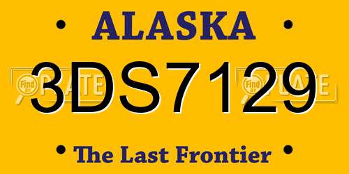 3DS7129 Alaska License Plate