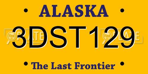 3DST129 Alaska License Plate