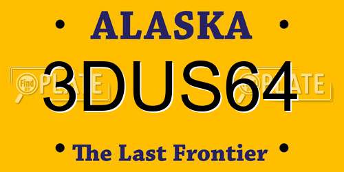 3DUS64 Alaska License Plate