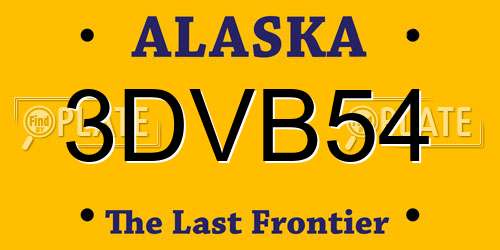 3DVB54 Alaska License Plate