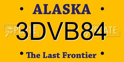3DVB84 Alaska License Plate