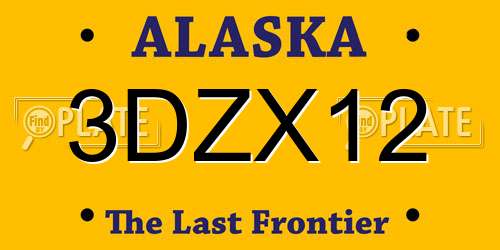3DZX12 Alaska License Plate