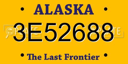 3E52688 Alaska License Plate