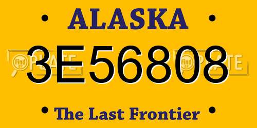 3E56808 Alaska License Plate