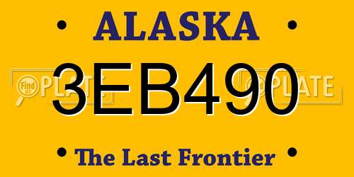 3EB490 Alaska License Plate