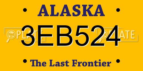 3EB524 Alaska License Plate