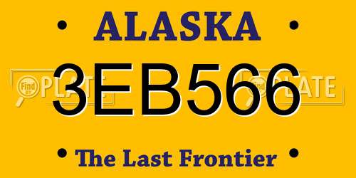 3EB566 Alaska License Plate