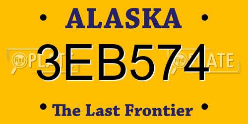 3EB574 Alaska License Plate