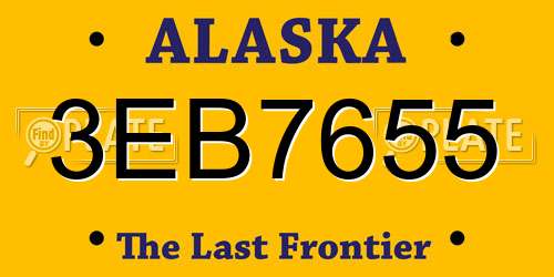 3EB7655 Alaska License Plate