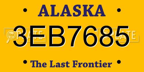 3EB7685 Alaska License Plate