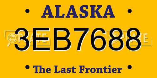 3EB7688 Alaska License Plate