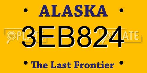 3EB824 Alaska License Plate