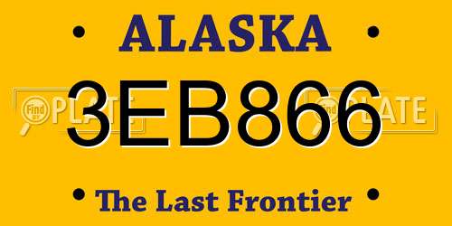 3EB866 Alaska License Plate