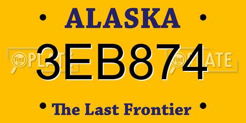 3EB874 Alaska License Plate