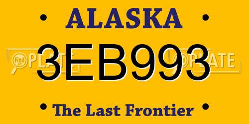 3EB993 Alaska License Plate