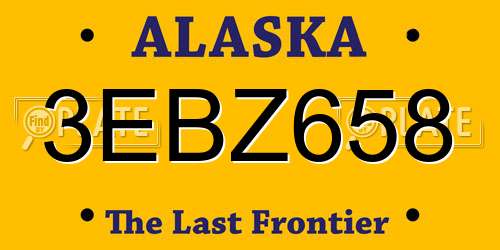 3EBZ658 Alaska License Plate
