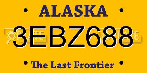 3EBZ688 Alaska License Plate