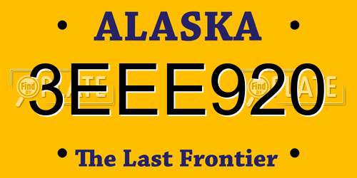 3EEE920 Alaska License Plate