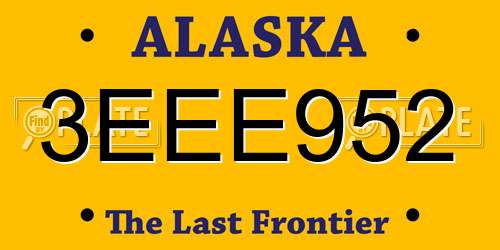 3EEE952 Alaska License Plate
