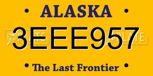 3EEE957 Alaska License Plate