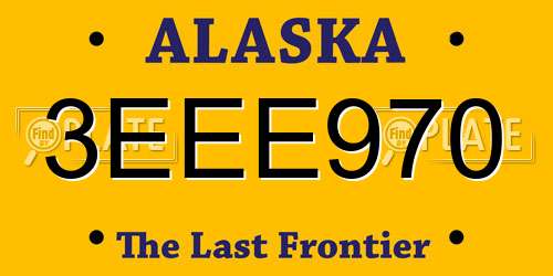 3EEE970 Alaska License Plate