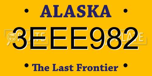 3EEE982 Alaska License Plate