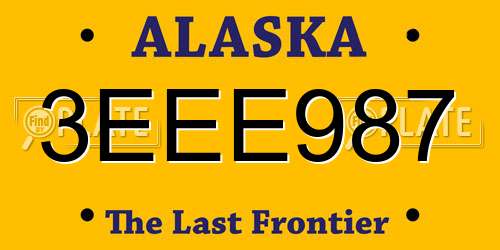 3EEE987 Alaska License Plate