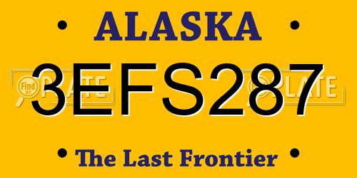 3EFS287 Alaska License Plate