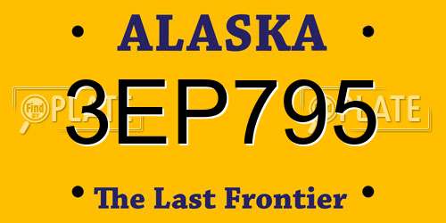 3EP795 Alaska License Plate