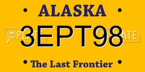 3EPT98 Alaska License Plate