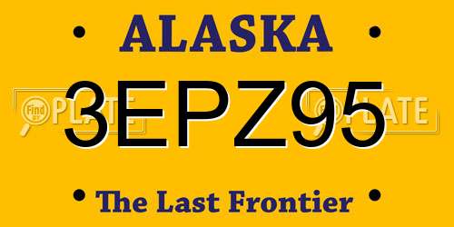 3EPZ95 Alaska License Plate