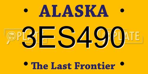 3ES490 Alaska License Plate
