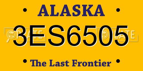 3ES6505 Alaska License Plate