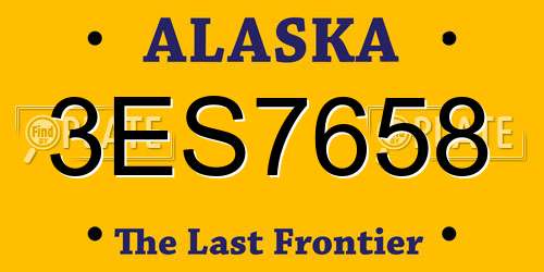 3ES7658 Alaska License Plate