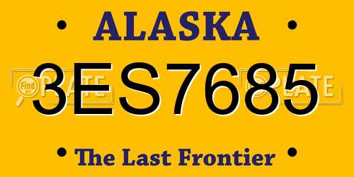 3ES7685 Alaska License Plate