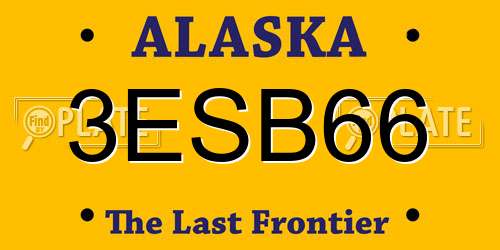 3ESB66 Alaska License Plate