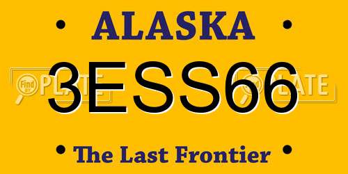 3ESS66 Alaska License Plate